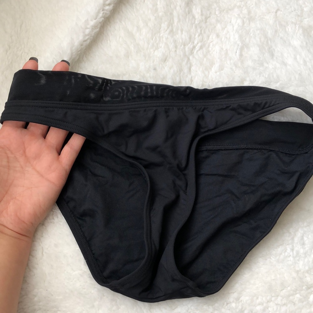 Black mesh bikini bottom
